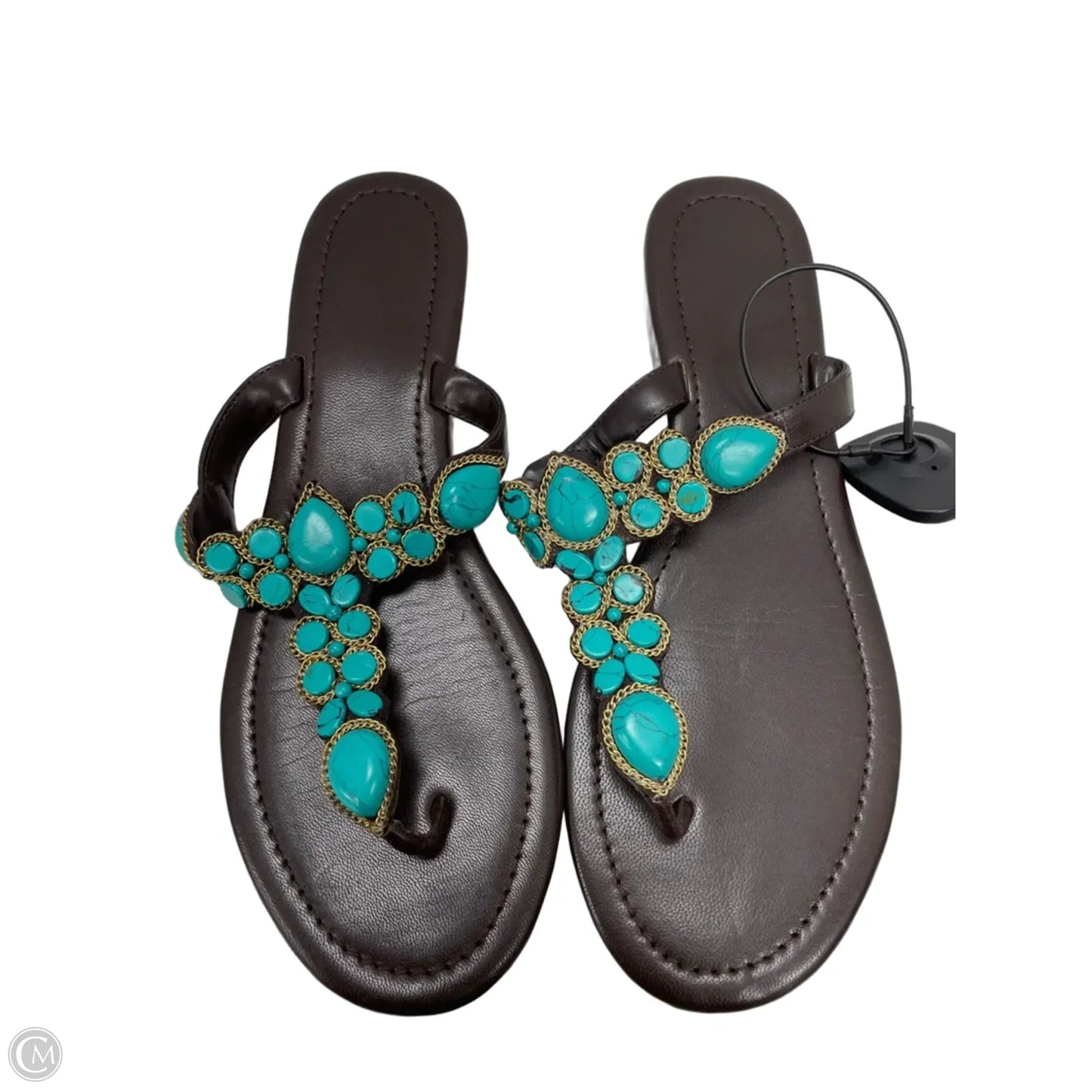 Sandals Flats By Clothes Mentor In Brown, Size: 10