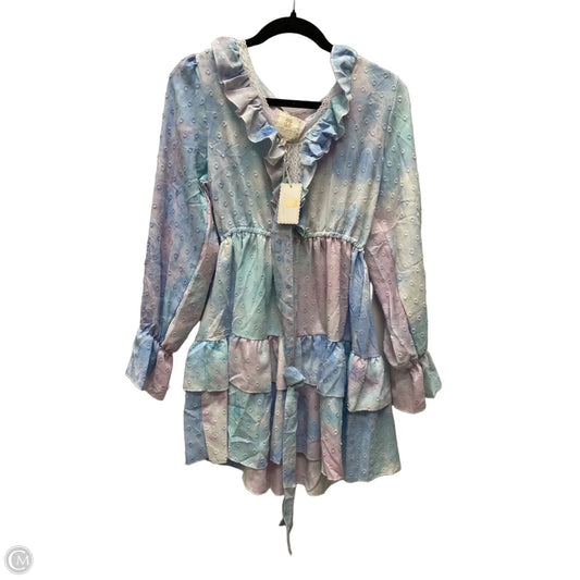 Dress Casual Short By Simply Southern In Blue & Purple, Size: M