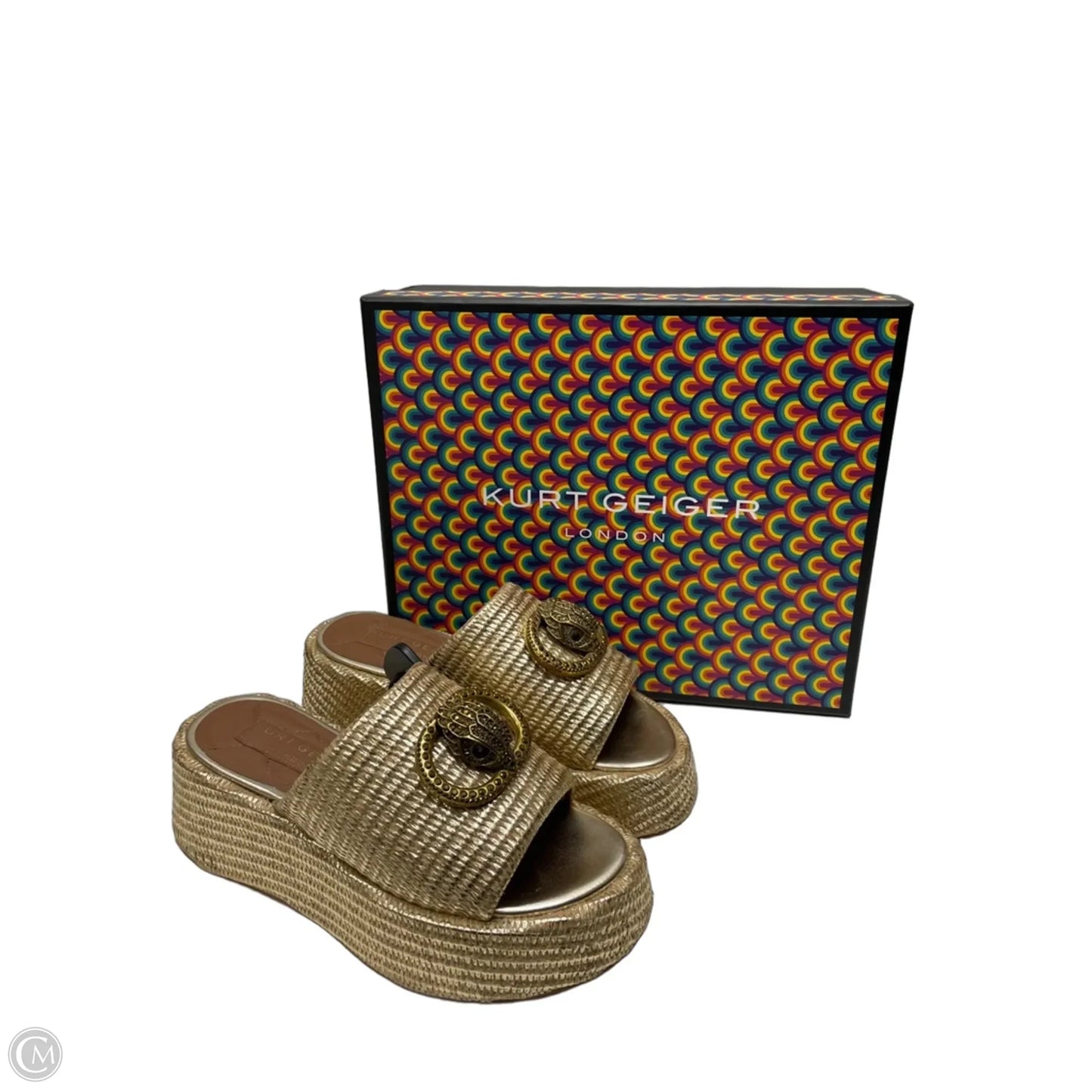 Sandals Designer By Kurt Geiger In Gold, Size: 7