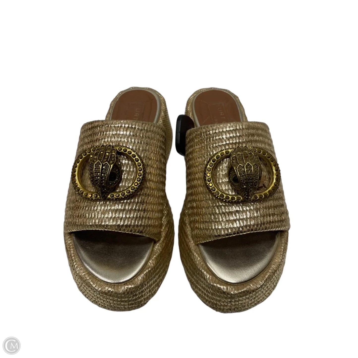 Sandals Designer By Kurt Geiger In Gold, Size: 7