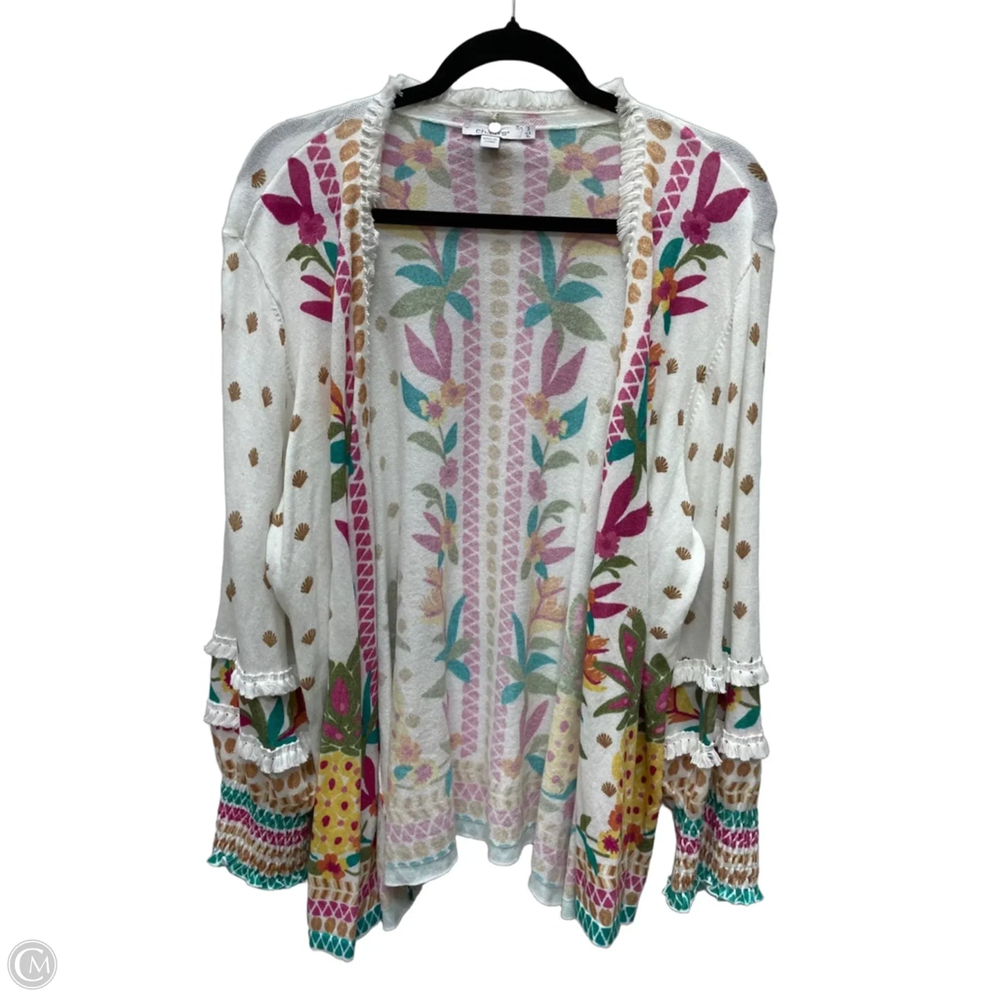 Cardigan By Chicos In Floral Print, Size: Xl