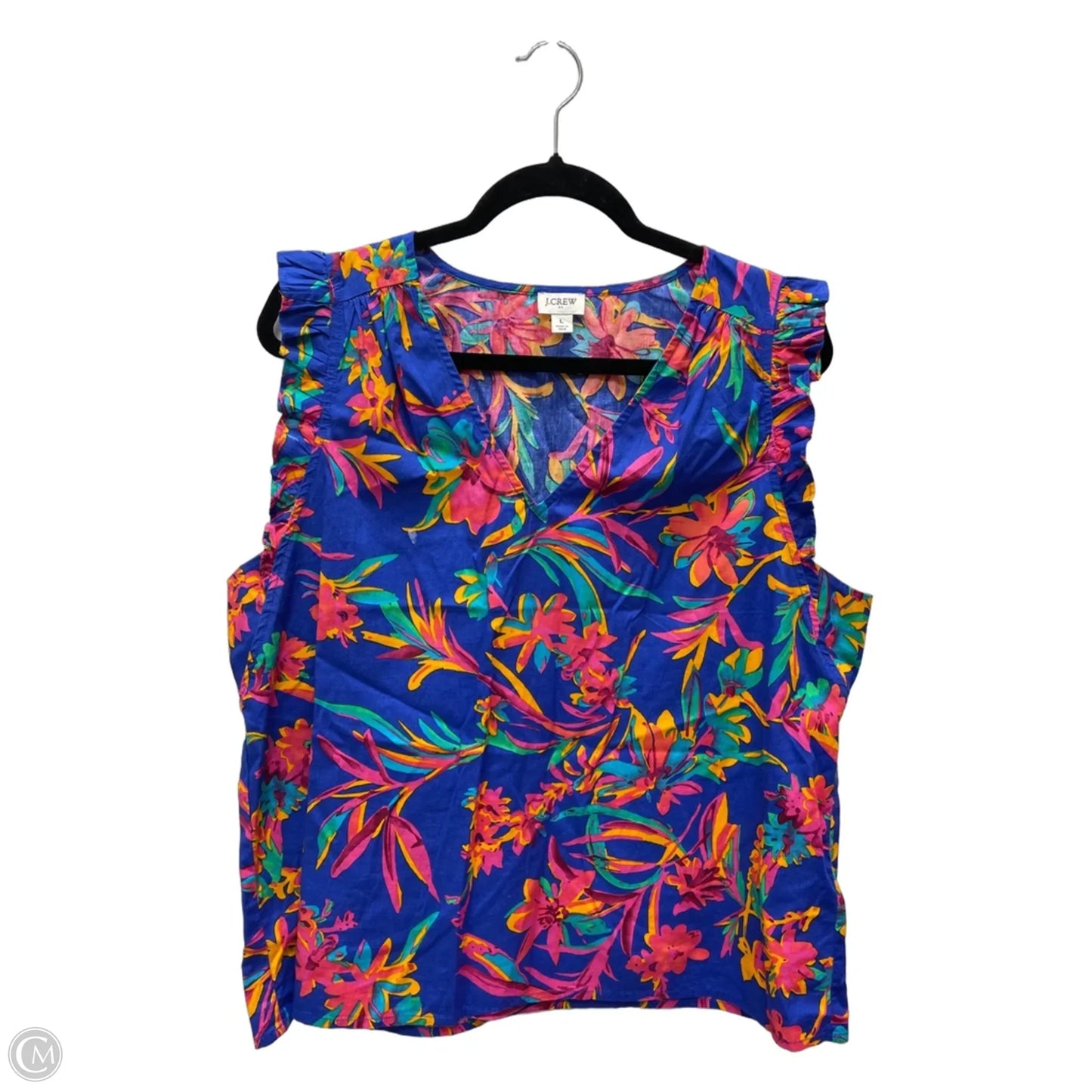 Top Sleeveless By J. Crew In Floral Print, Size: L