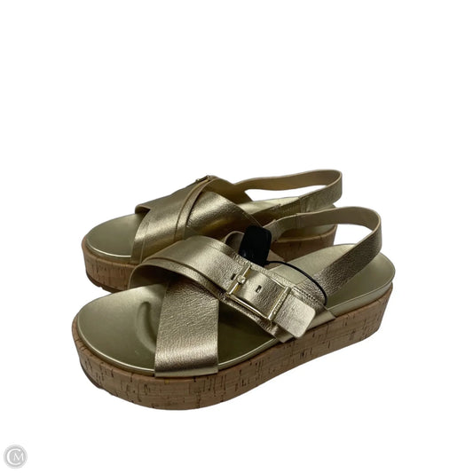 Sandals Heels Platform By Michael By Michael Kors In Gold, Size: 9.5