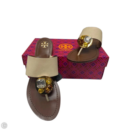 Sandals Designer By Tory Burch In Brown & Tan, Size: 9.5