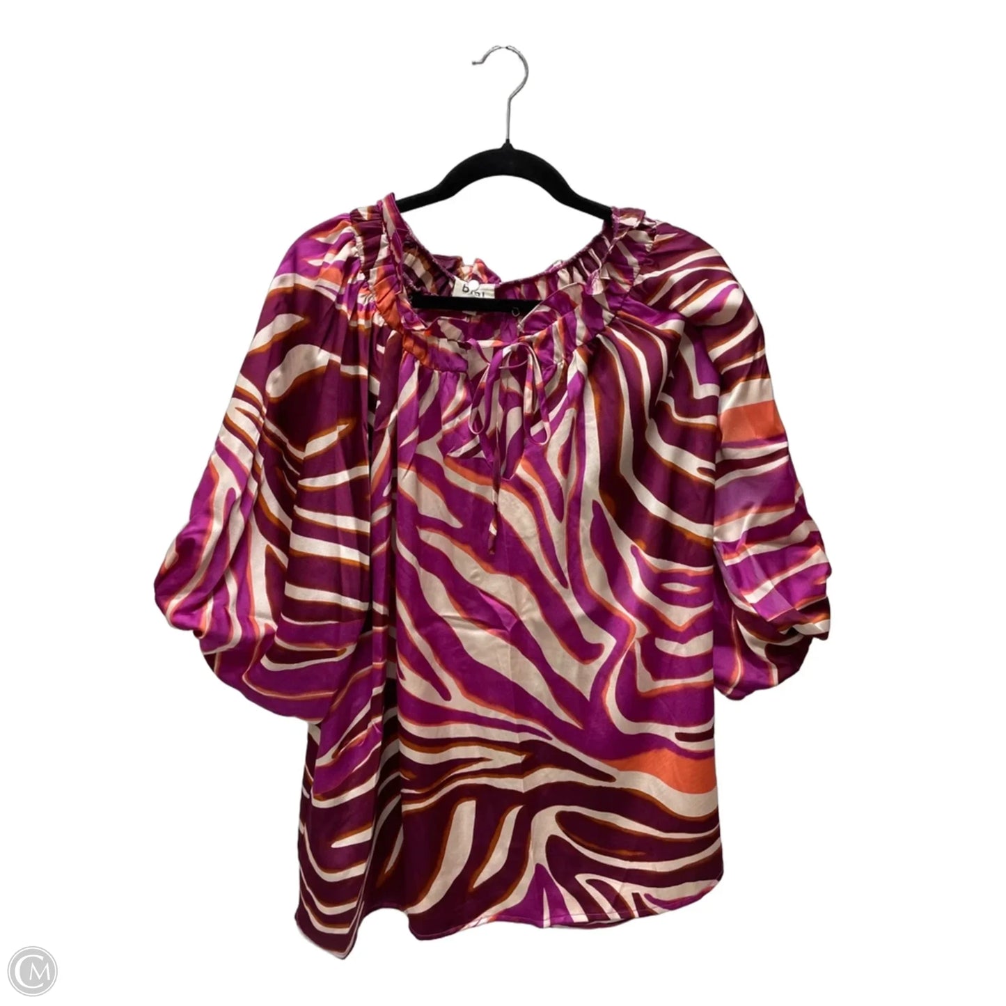 Top Short Sleeve By Bibi In Animal Print, Size: Xl
