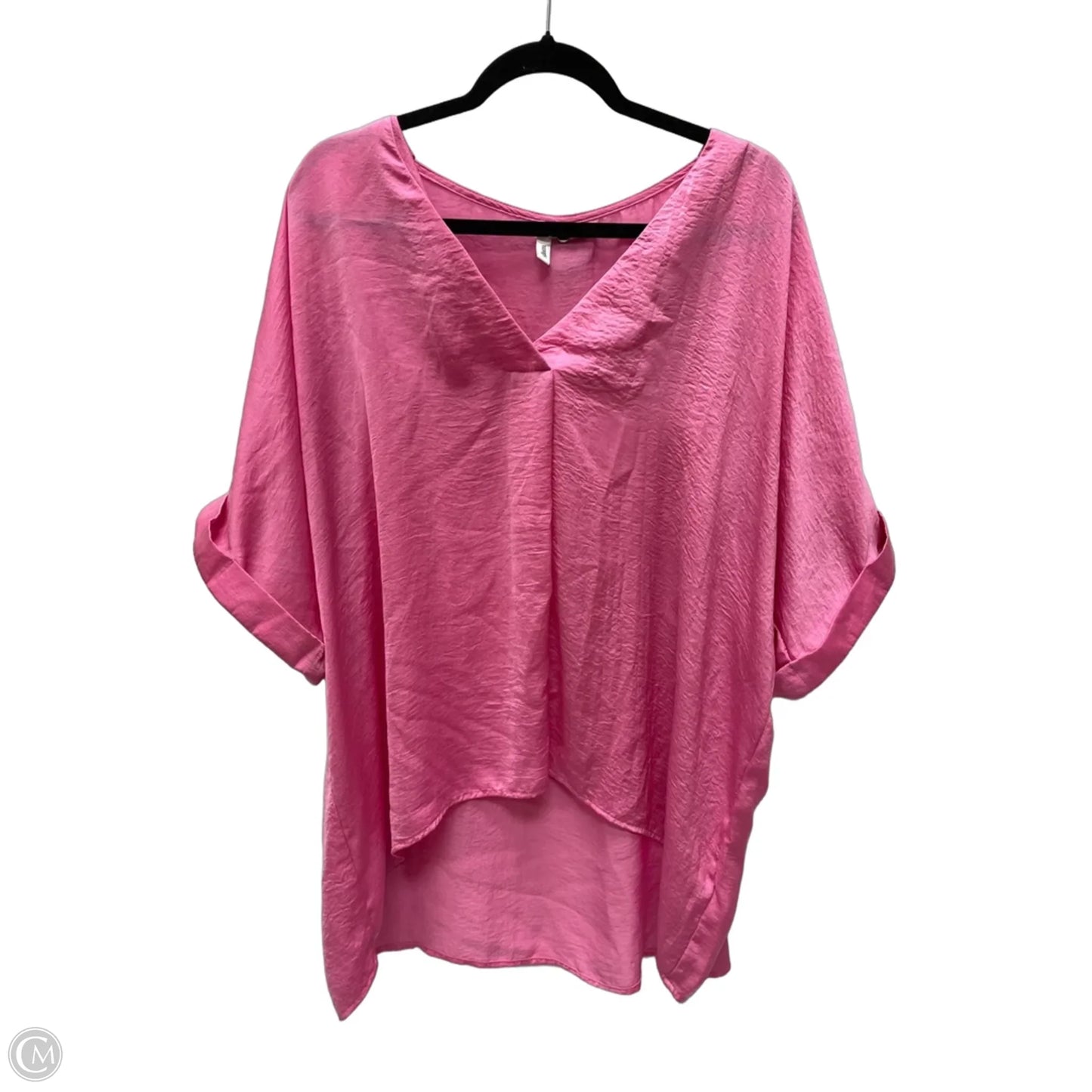 Top Short Sleeve By Glam In Pink, Size: 1x
