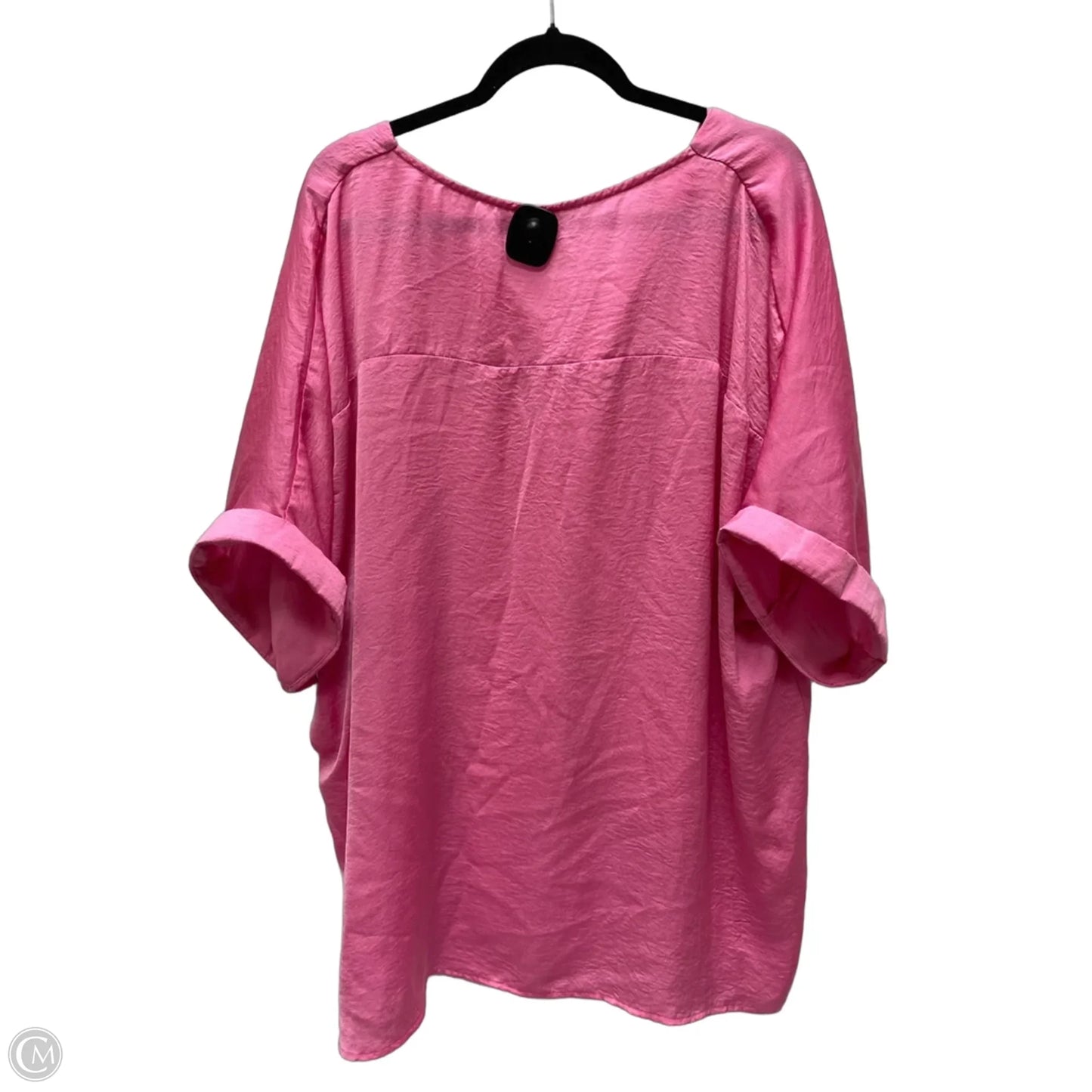 Top Short Sleeve By Glam In Pink, Size: 1x