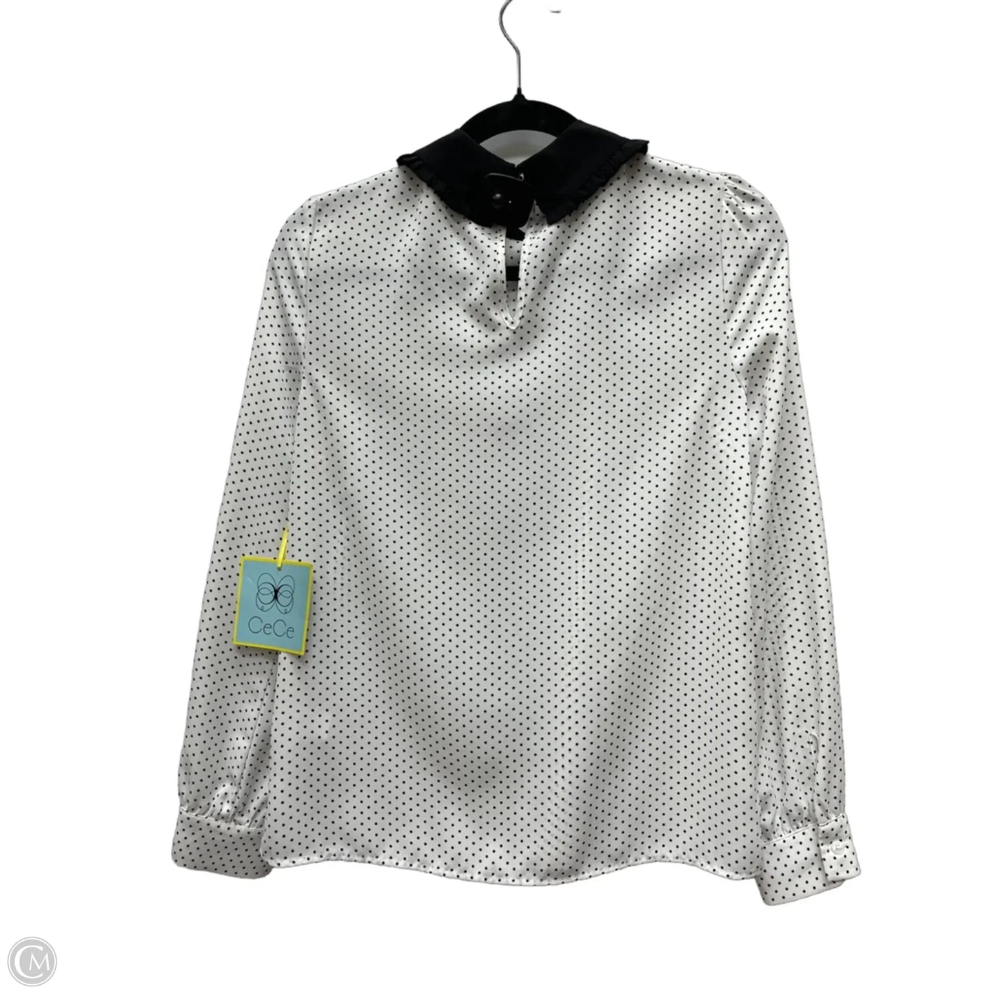 Top Long Sleeve By Cece In Polkadot Pattern, Size: Xs