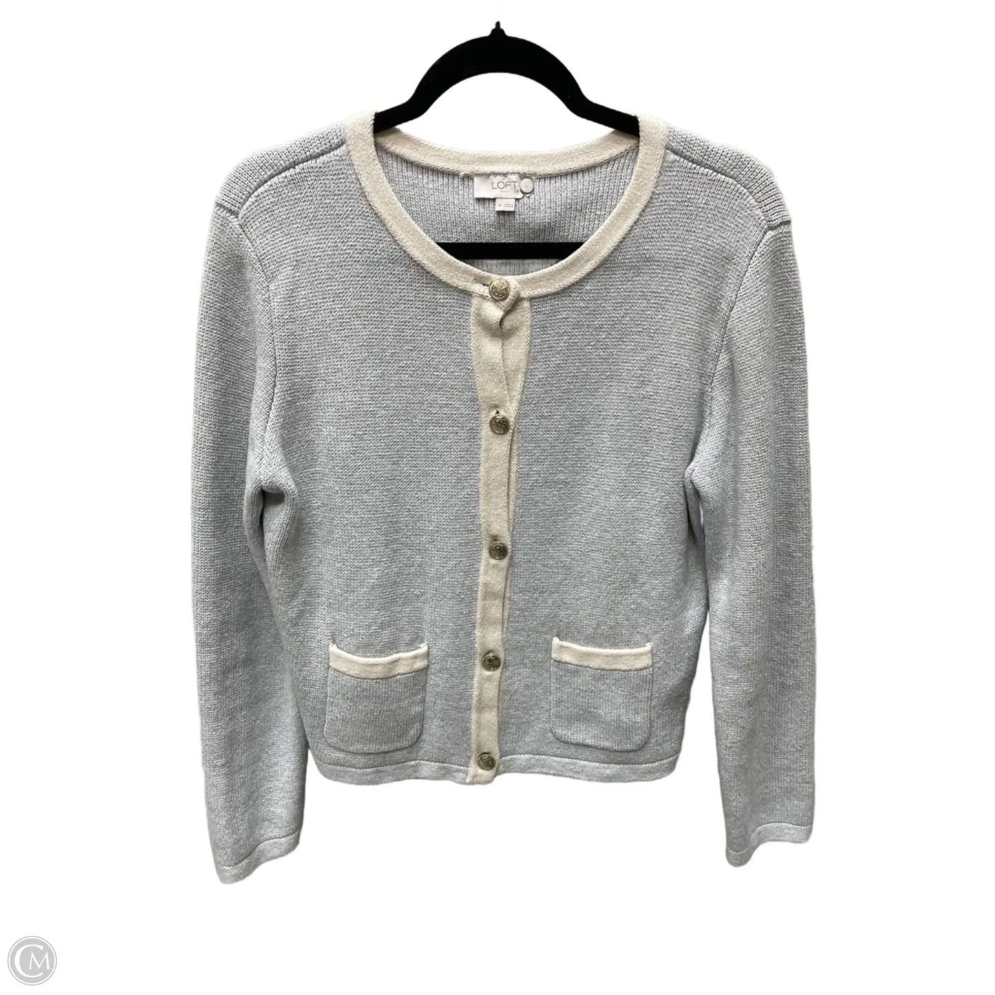 Cardigan By Loft In Grey & Tan, Size: M