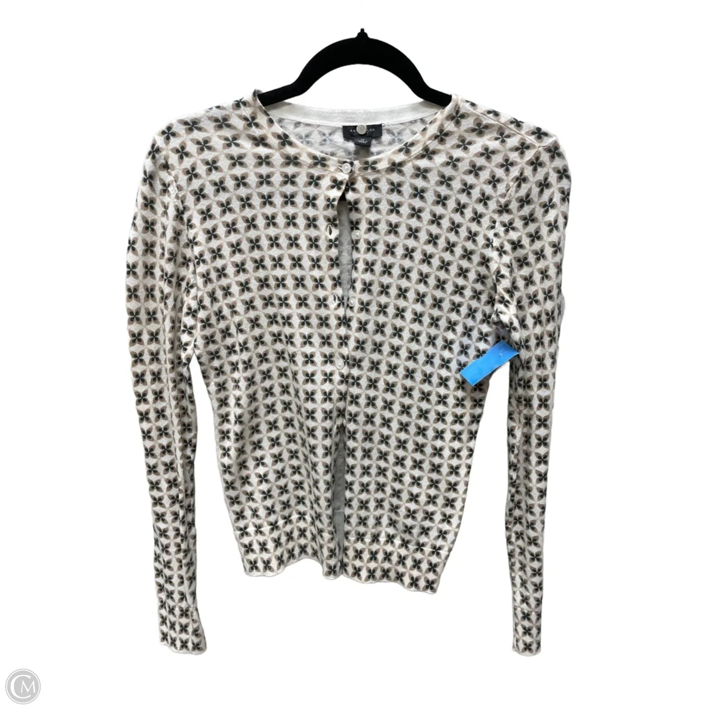 Sweater Cardigan By Ann Taylor In Geometric Pattern, Size: Xs