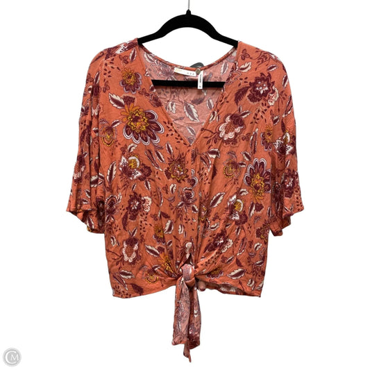 Top Short Sleeve By Clothes Mentor In Floral Print, Size: Xl
