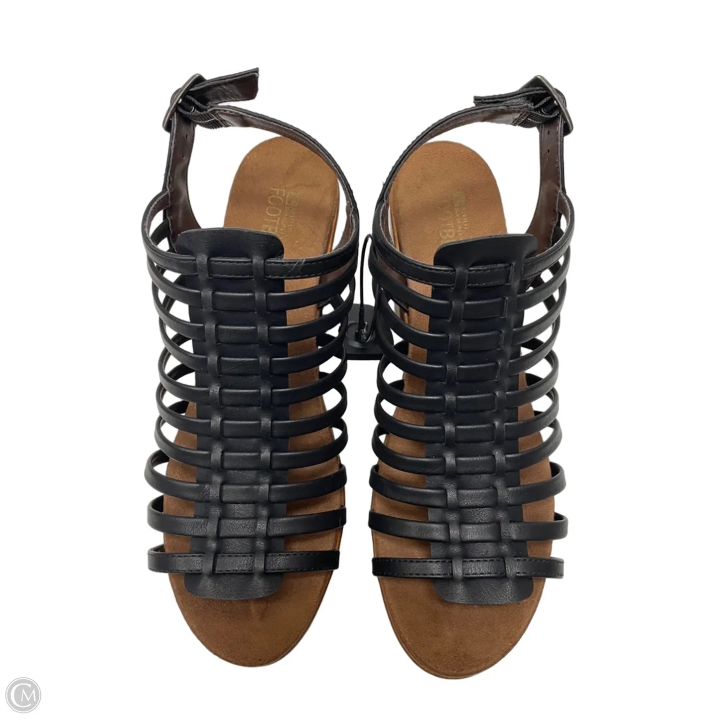 Sandals Heels Block By White Mountain In Black & Brown, Size: 10