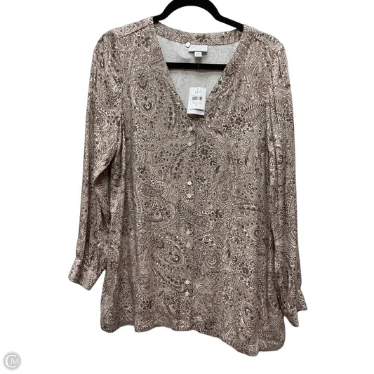 Top Long Sleeve By Pure Jill In Geometric Pattern, Size: S
