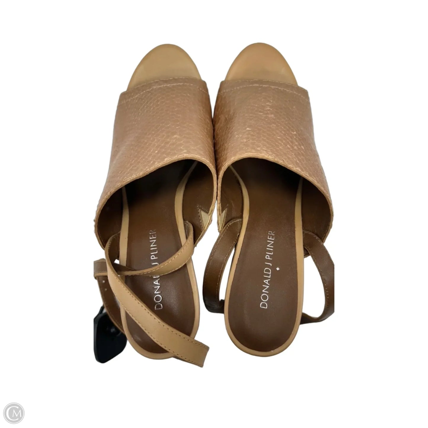Sandals Heels Platform By Donald Pliner In Tan & White, Size: 9