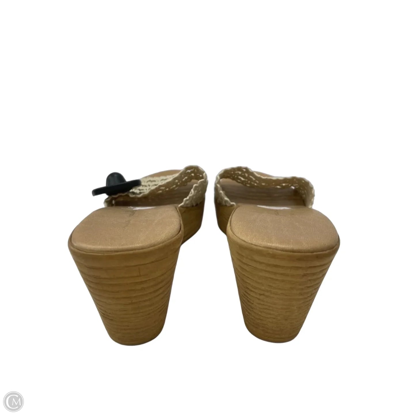 Sandals Heels Wedge By Clothes Mentor In Tan, Size: 8