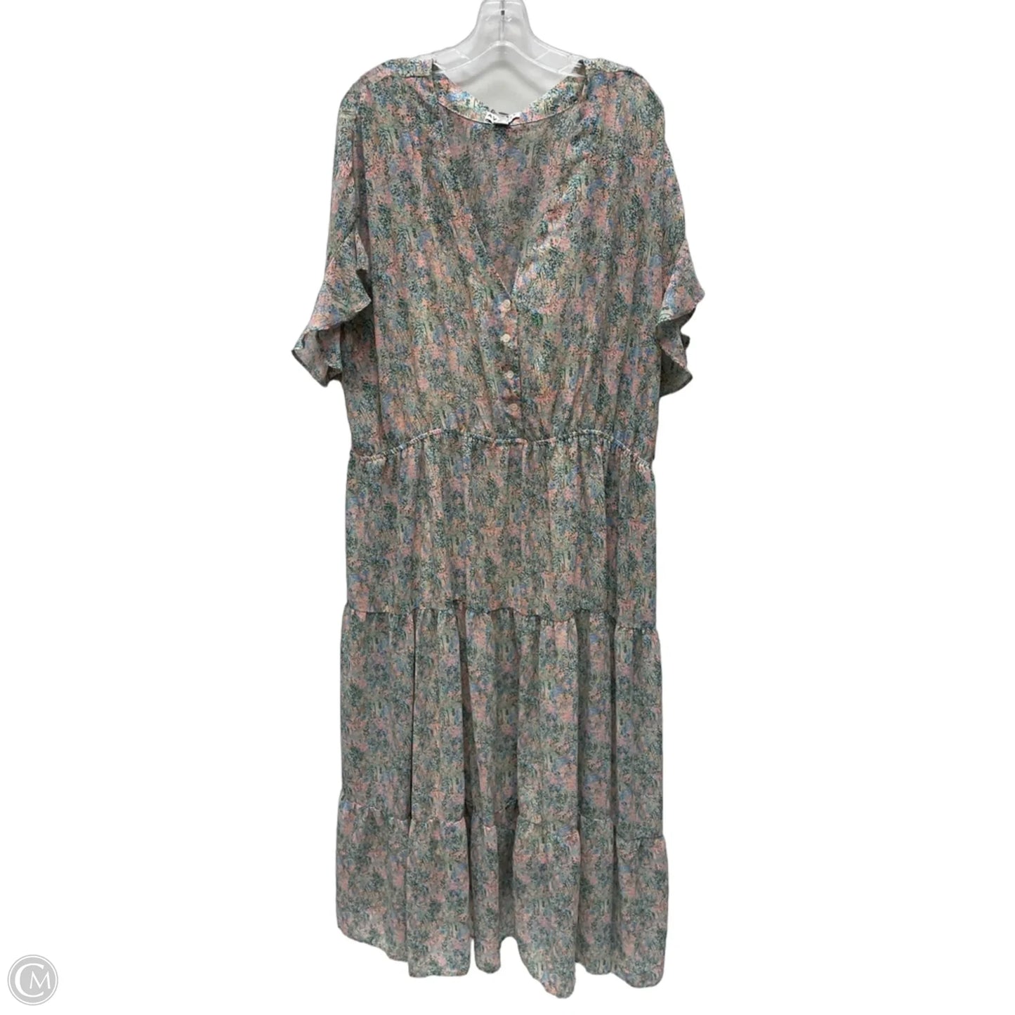 Dress Set 2pc By Ava & Viv In Floral Print, Size: 4x