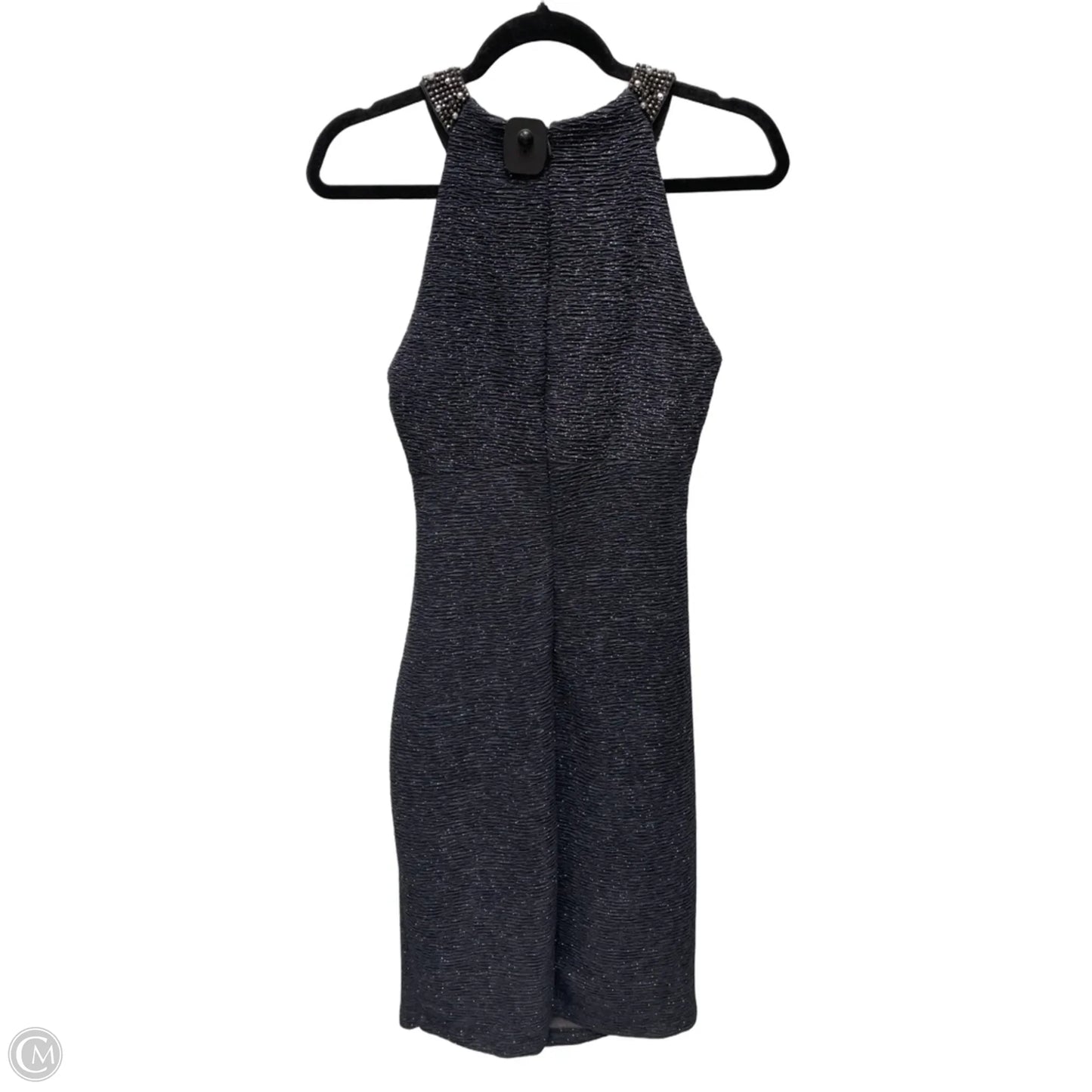 Dress Party Midi By Clothes Mentor In Black & Silver, Size: 10