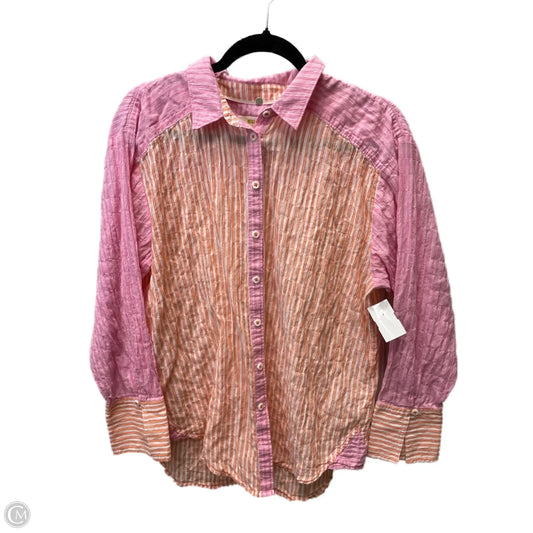 Top Long Sleeve By Maeve In Striped Pattern, Size: M