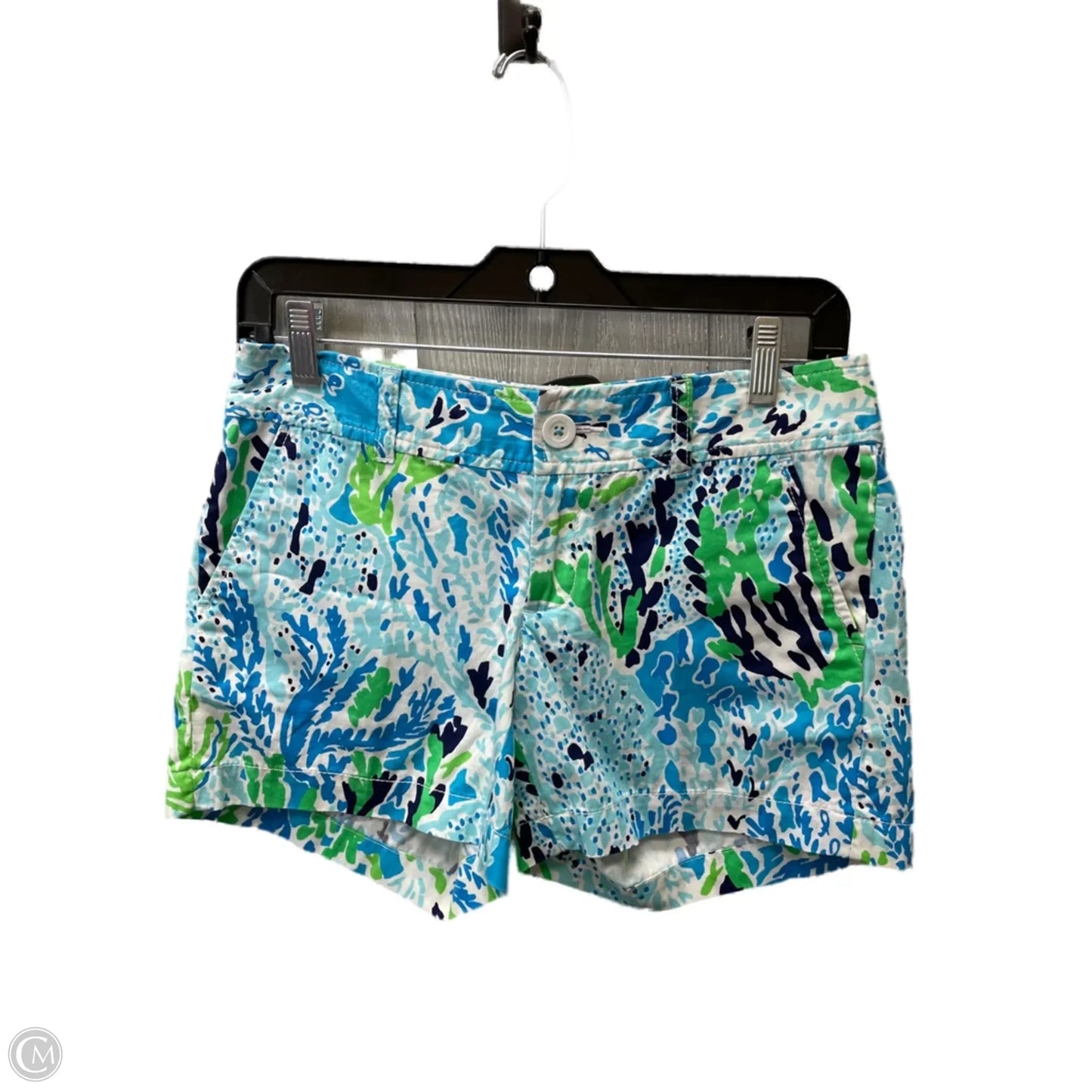 Shorts Designer By Lilly Pulitzer In Blue & Green, Size: 0
