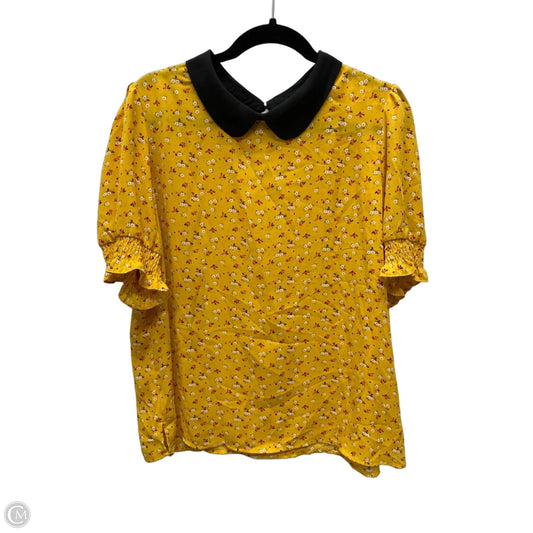 Blouse Short Sleeve By Adrianna Papell In Floral Print, Size: Xl