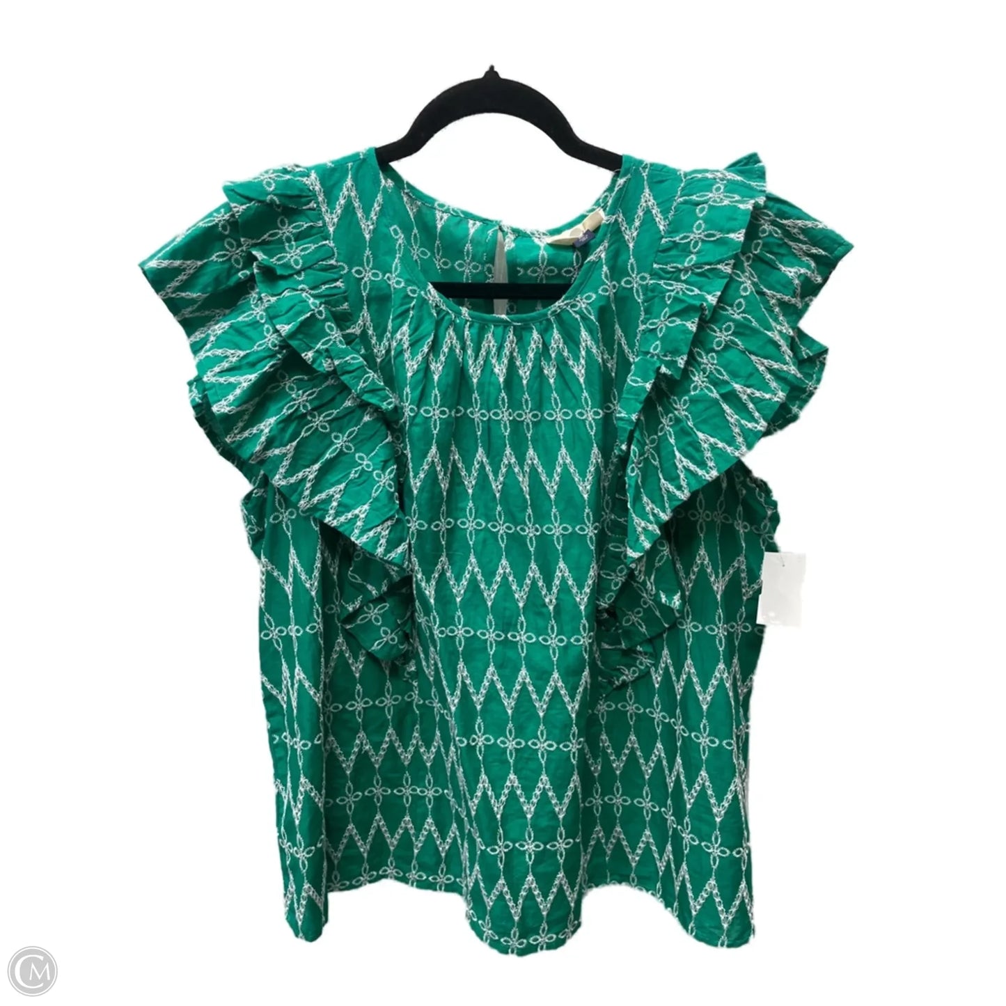Top Short Sleeve By Universal Thread In Green & White, Size: 2x