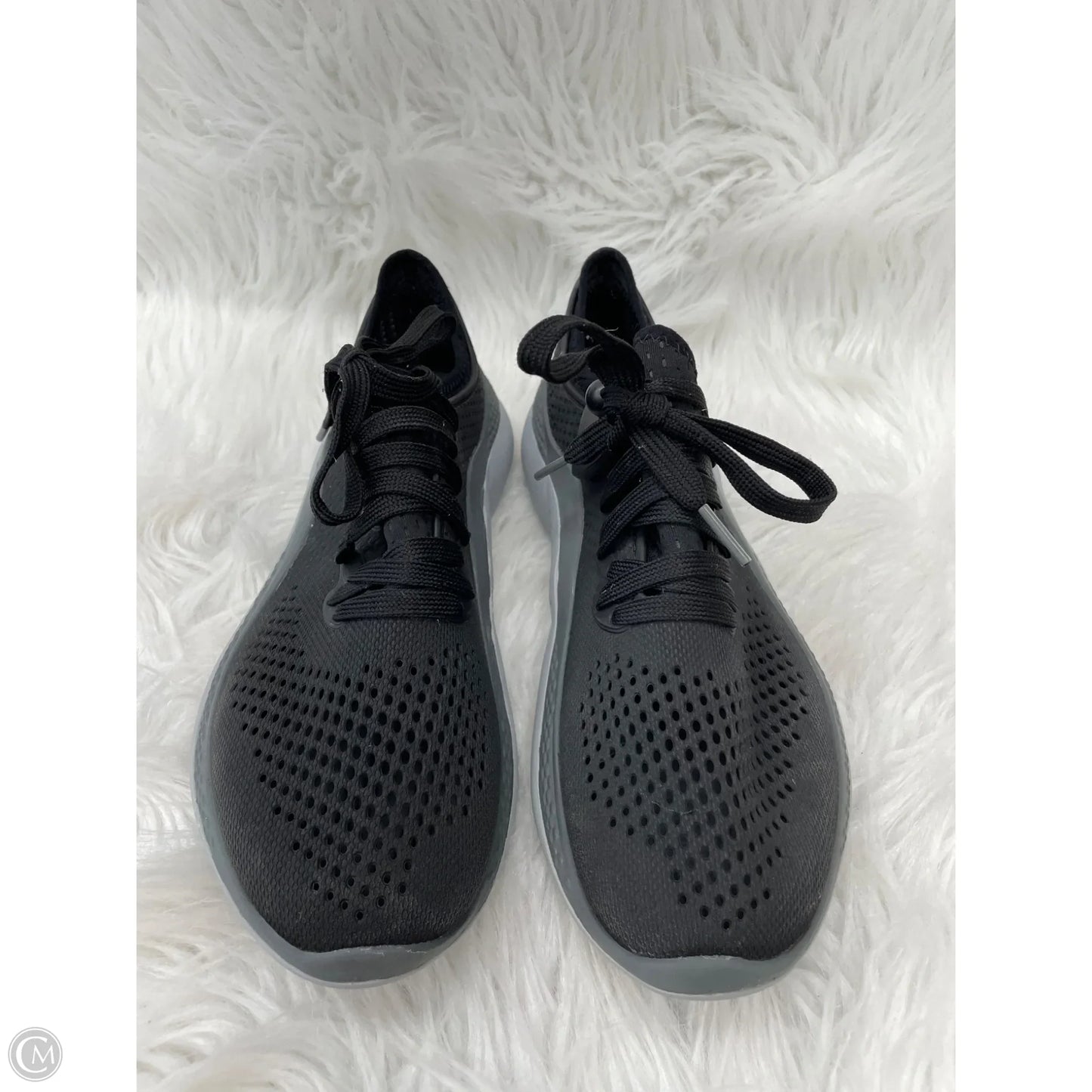 Shoes Sneakers By Crocs In Black & Grey, Size: 8