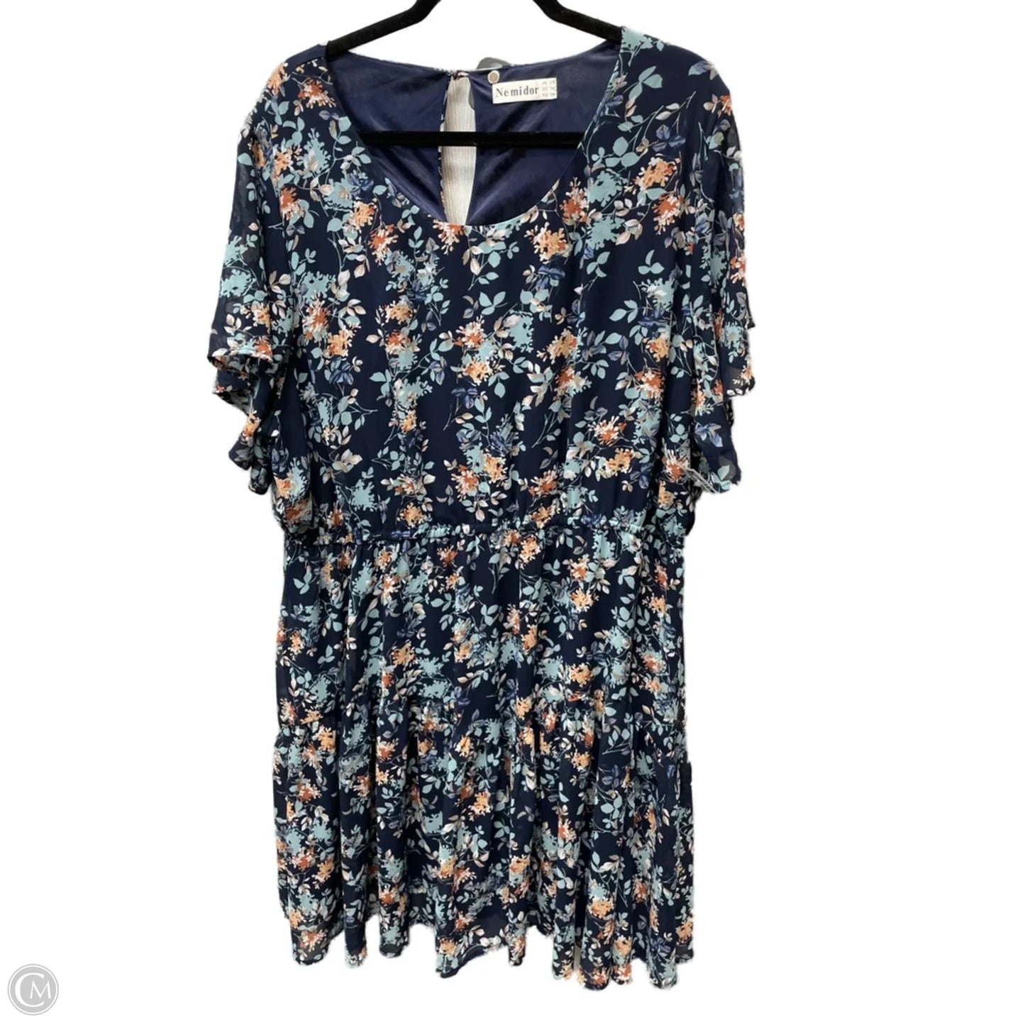 Dress Casual Short By Nemidor In Floral Print, Size: 3x