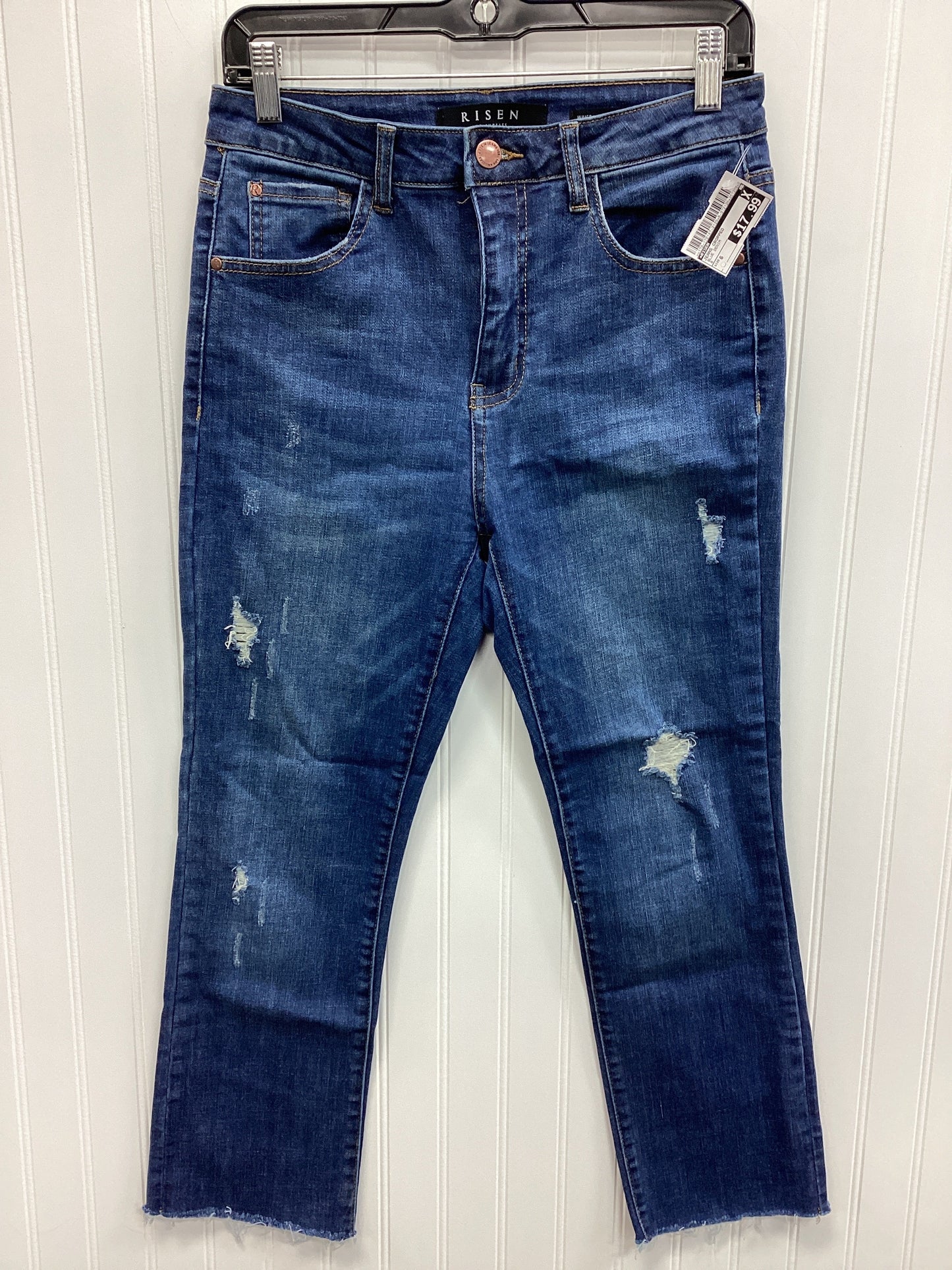 Jeans Cropped By Risen In Blue Denim, Size:6