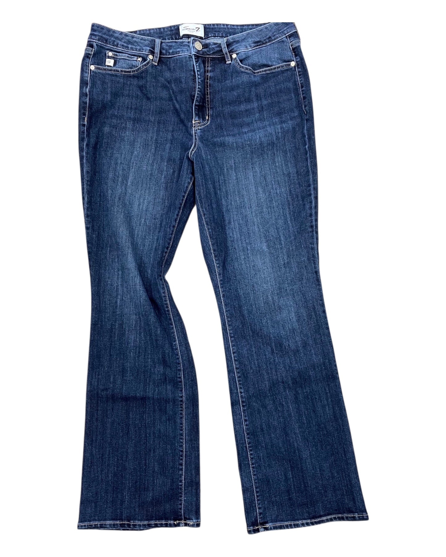 Jeans Boot Cut By Seven 7 In Blue Denim, Size:14