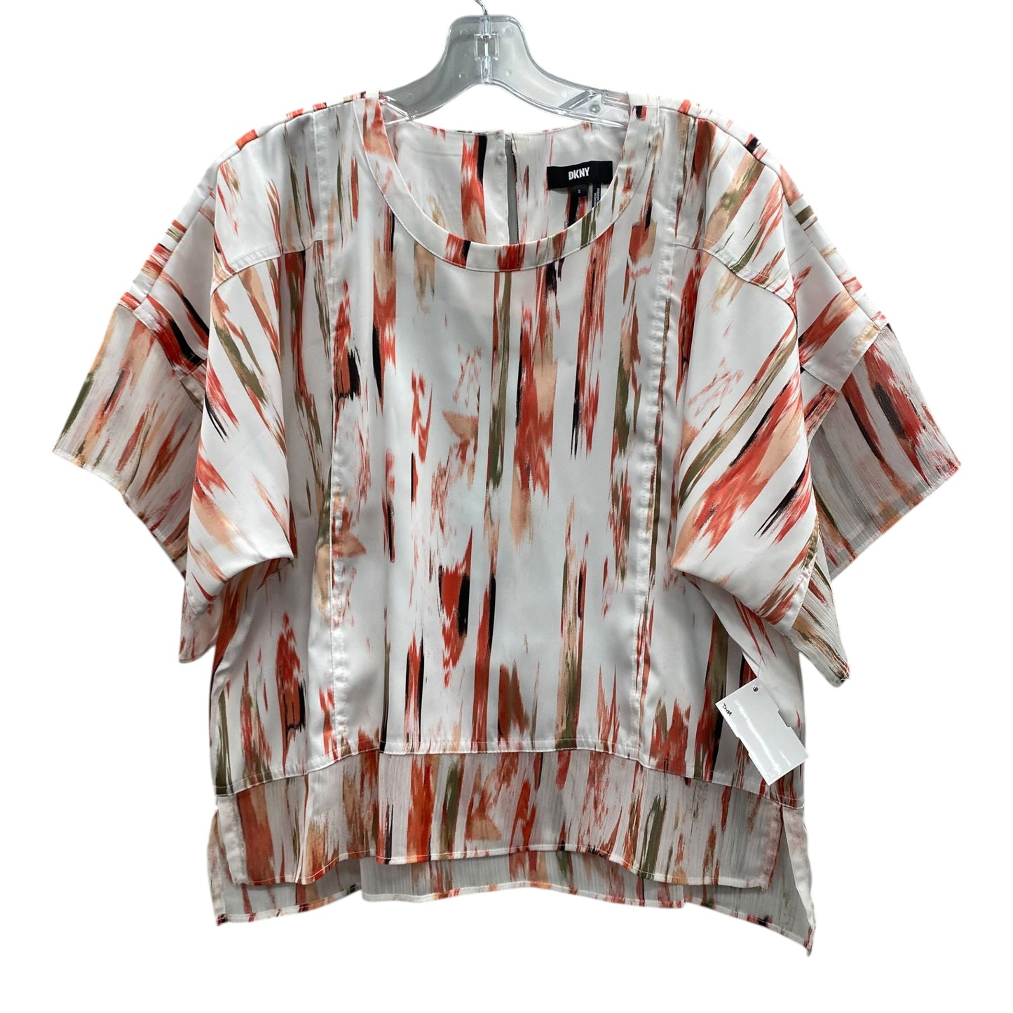 Top Ss By Dkny In Cream & Orange, Size:S