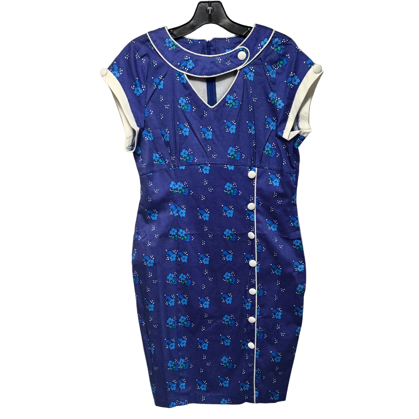 Rockabilly Dress Casual Midi By Voodoo Vixen In Floral Print, Size: Xl