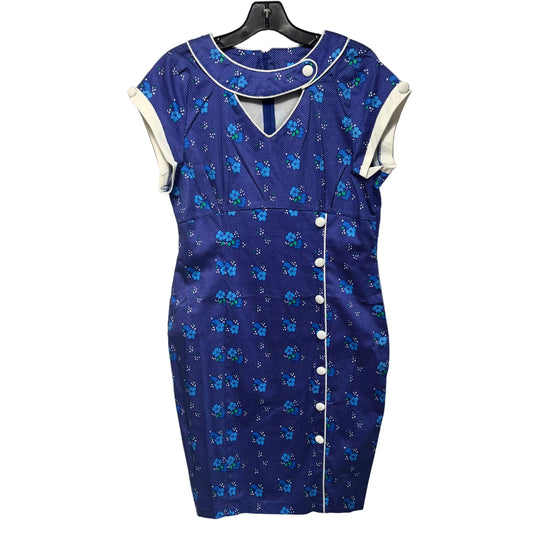 Rockabilly Dress Casual Midi By Voodoo Vixen In Floral Print, Size: Xl