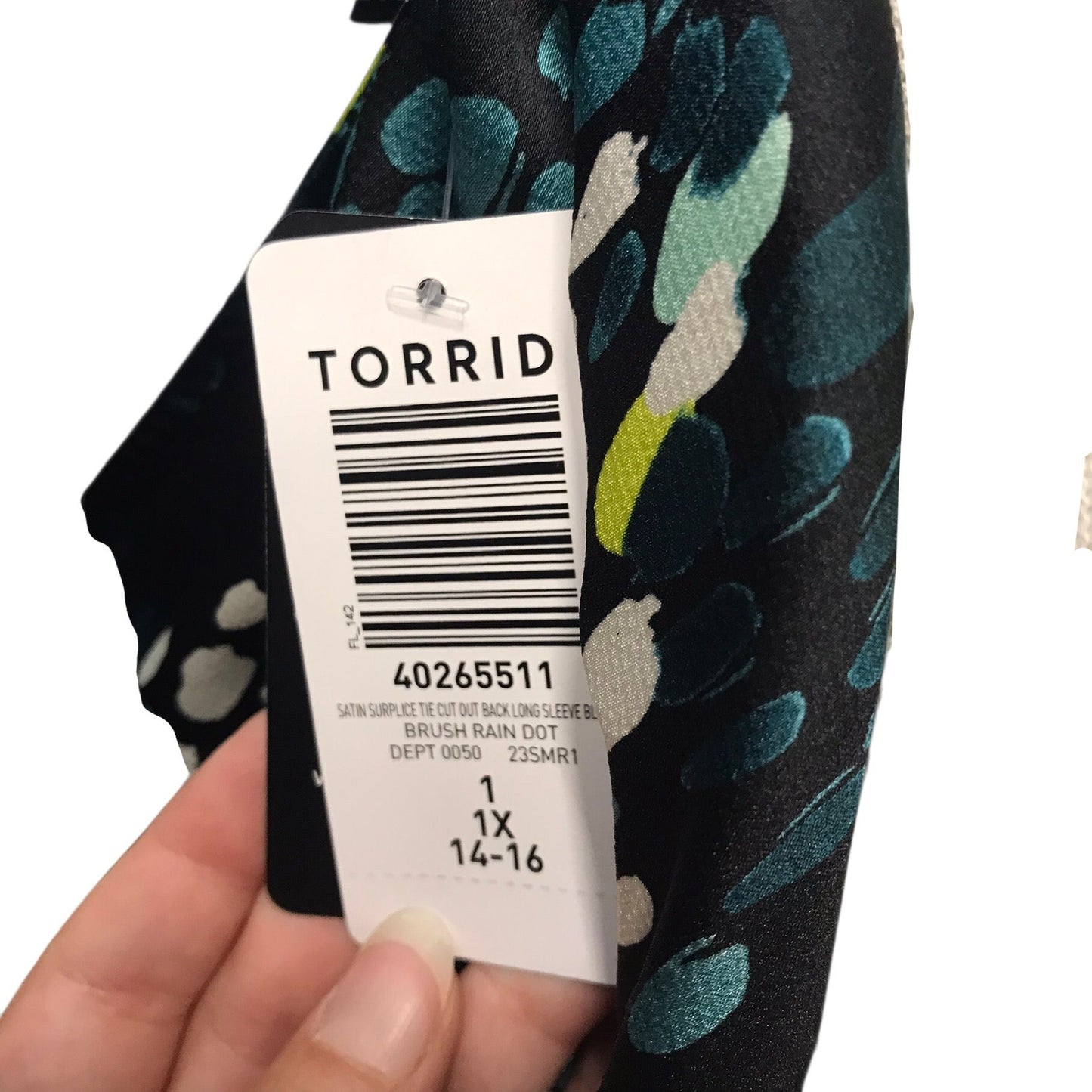 Top Ls By Torrid In Black & Green, Size:1X