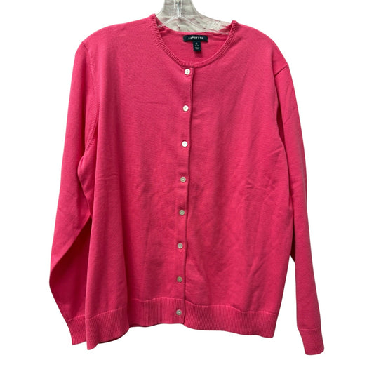 Sweater Cardigan By Lands End In Pink, Size:Xl