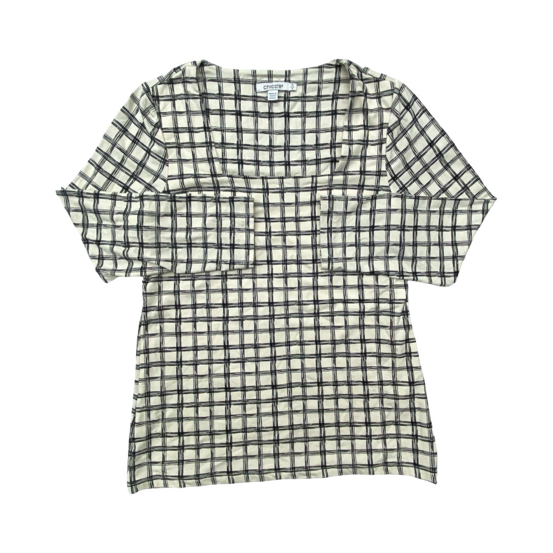 Top Ls By Chicos In Black & Cream, Size:S