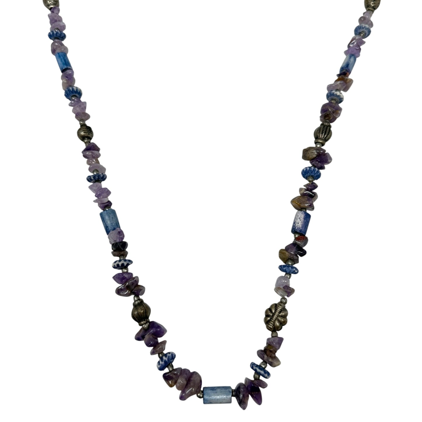 Multi-Stone Beaded Long Necklace
