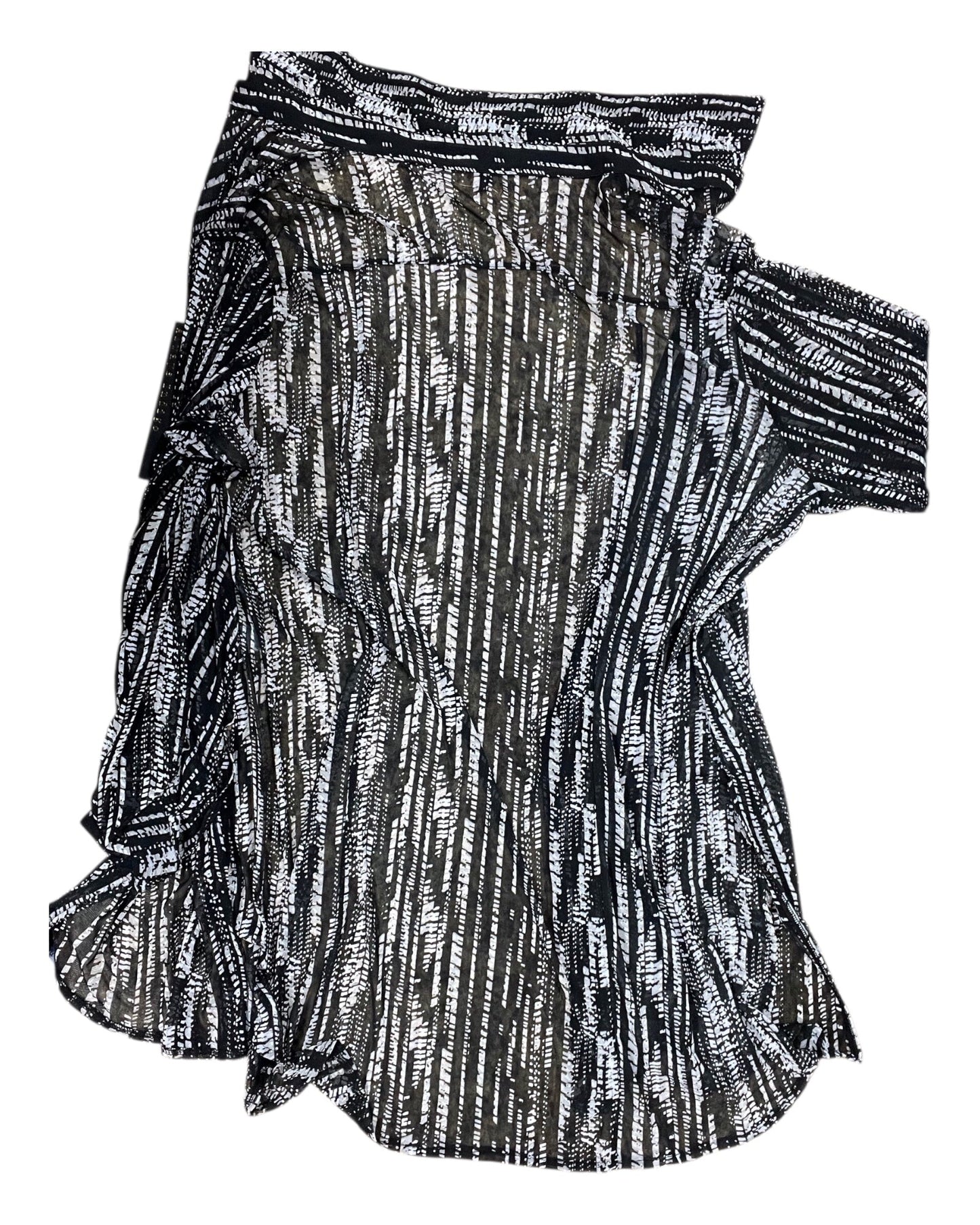 Cardigan By Always Indigo In Black & White, Size:2X