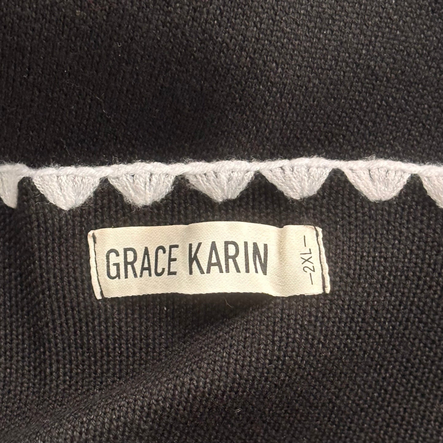 Sweater Cardigan By Grace Karin In Black, Size: 2x