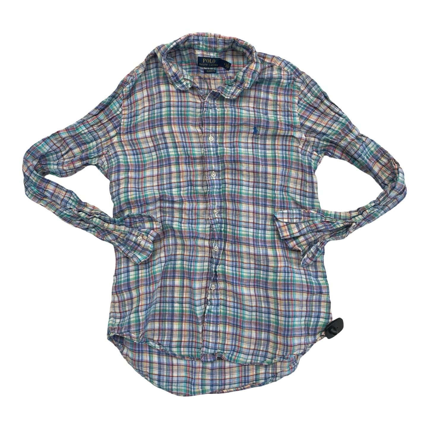 Top Ls By Polo Ralph Lauren In Plaid Pattern, Size:M