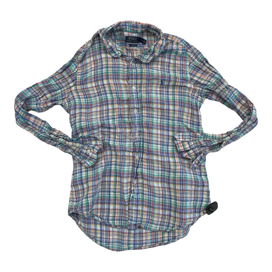 Top Ls By Polo Ralph Lauren In Plaid Pattern, Size:M