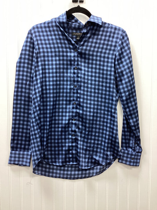 Blouse Ls By Banana Republic In Blue, Size:S