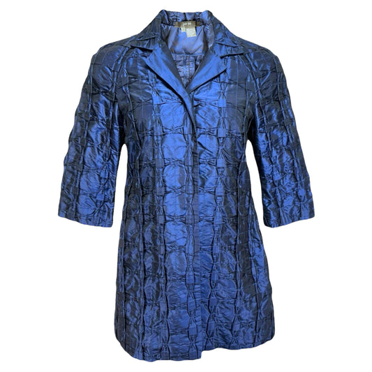 Textured Silk Evening Jacket By Per Se In Blue, Size: 6