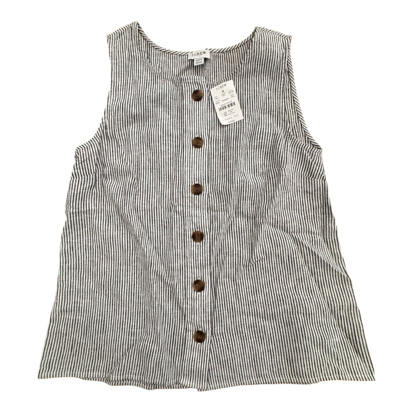 Top Sleeveless By J. Crew In Striped Pattern, Size:Xxs