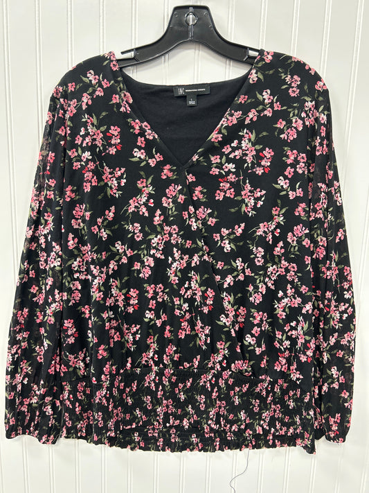 Top Ls By Inc In Black & Pink, Size:L