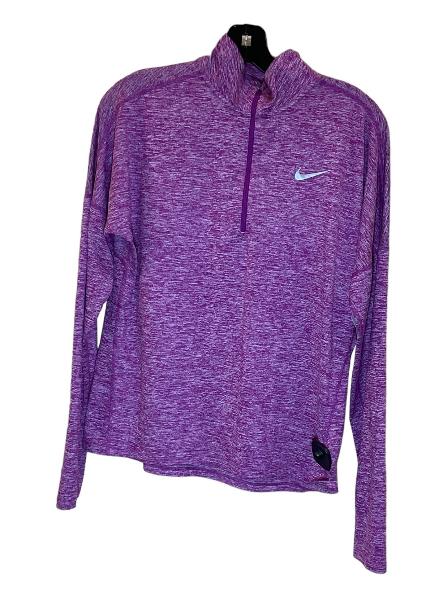 Lavender Athletic Top Long Sleeve Collar Nike Apparel, Size M