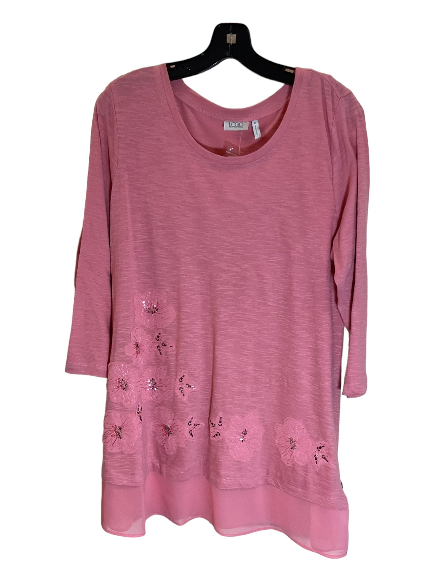 Pink Tunic 3/4 Sleeve Logo, Size M