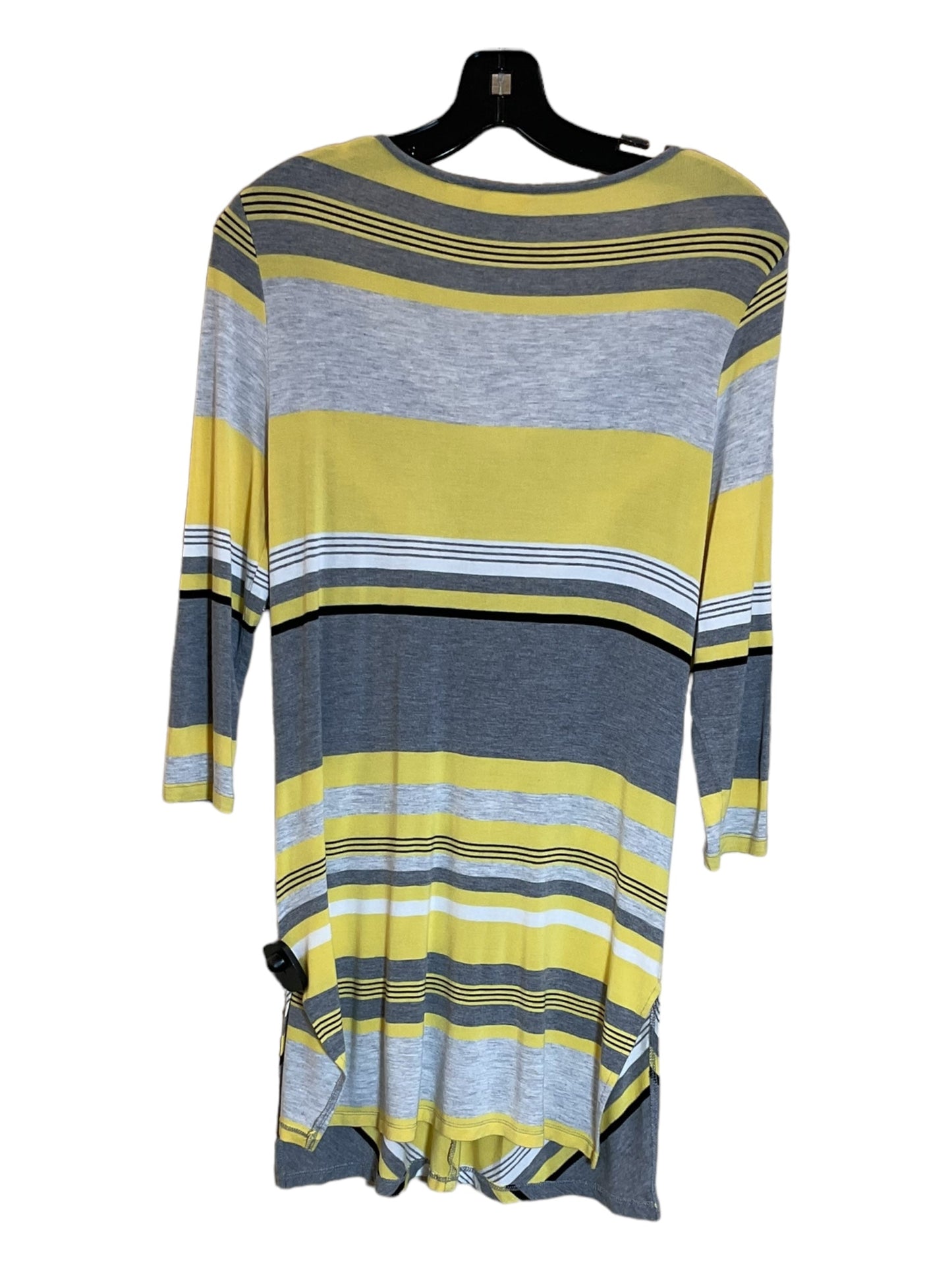 Grey & Yellow Tunic 3/4 Sleeve Chicos, Size S