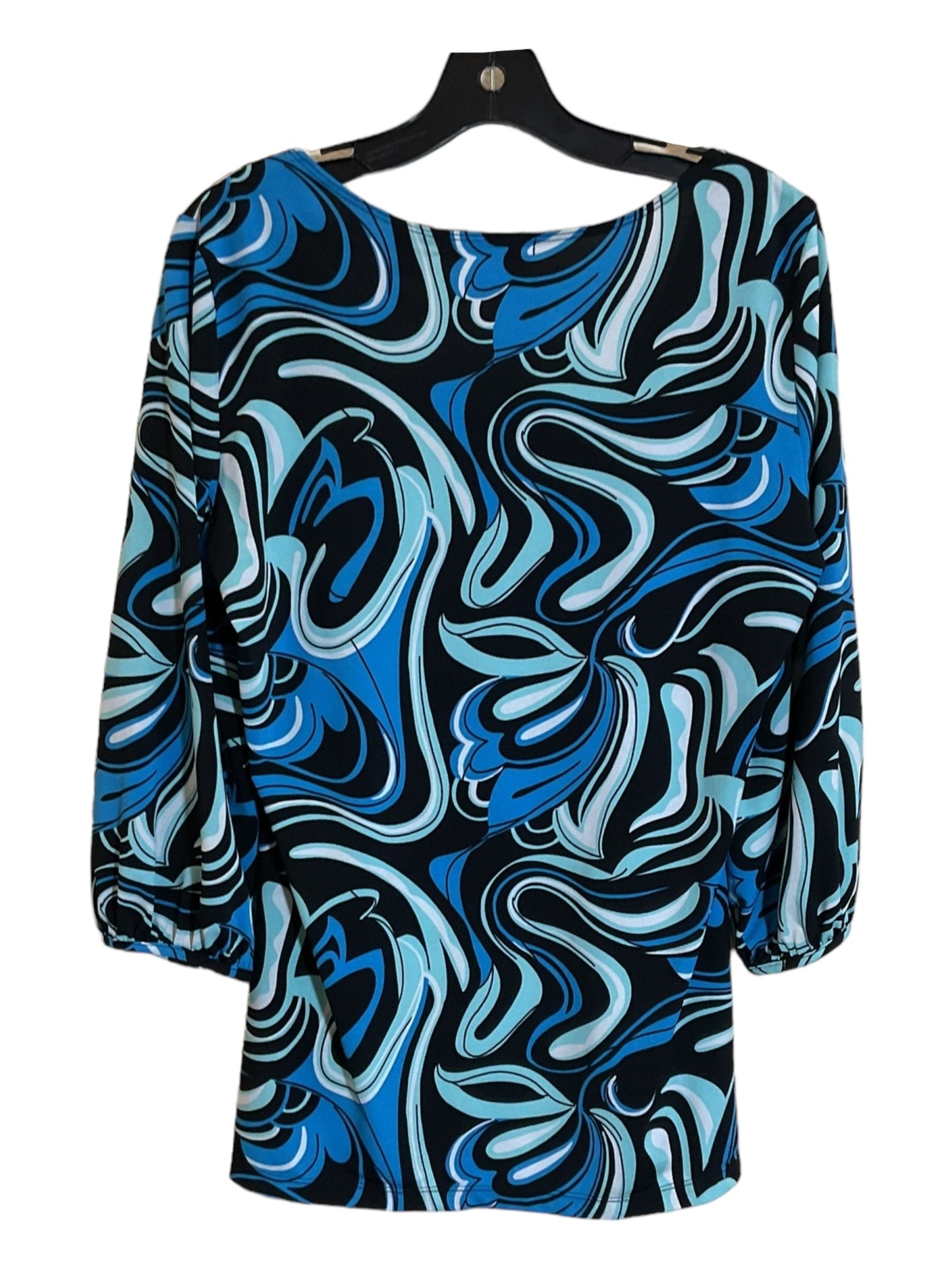 Black & Blue Top 3/4 Sleeve Apostrophe, Size Xl