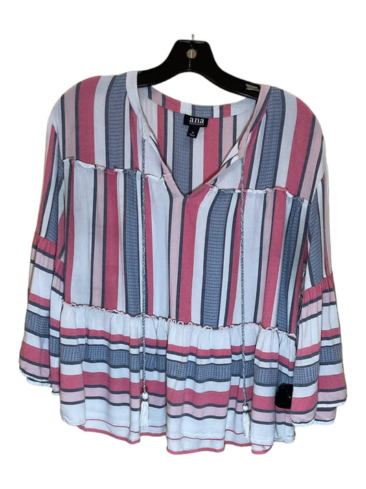 Striped Pattern Top 3/4 Sleeve Ana, Size M