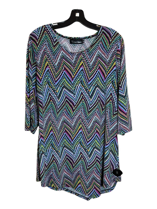 Tunic 3/4 Sleeve By Clothes Mentor In Multi-colored, Size: Xl